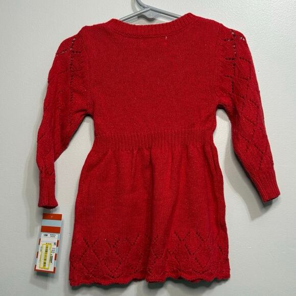 Cat & Jack 12 Month Red Sweater Dress - Picture 2 of 2